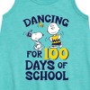 Girls' - Peanuts - Dancing For 100 Days Of School Graphic Sleeveless Aline Dress - 2 of 4