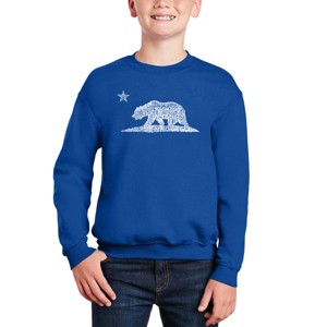 LA Pop Art California Bear - Boy's Word Art Crewneck Sweatshirt - 1 of 3