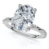 Pompeii3 2 1/5Ct Oval Diamond Engagement Camellia Ring 14k Gold Lab Created - 3 of 4
