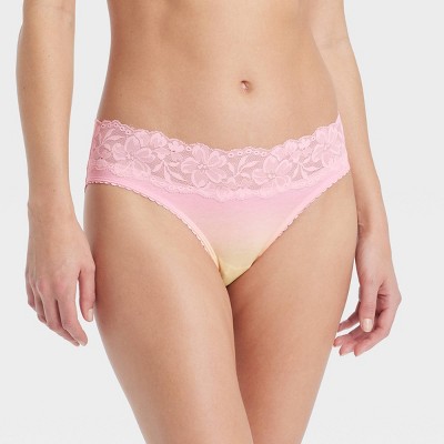 Women's Fashion Cotton Bikini Underwear - Auden™ Coral Pink Ombre