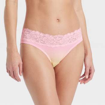 Women's Striped Seamless Pull-On Hipster Underwear - Auden™ Coral XL