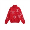 Clearlove Girls' Christmas Sweater Long Sleeve Knit Top Snowflake Print Crewneck Holiday Party Pullover - 3 of 4