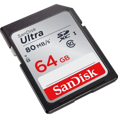 SanDisk Ultra 64 GB Class 10 SDXC - 80 MB/s Read - Lifetime Warranty