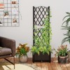 Tangkula Raised Garden Bed w/Trellis Planter Box for Climbing Plants 16" x 16" x 53" - image 2 of 4