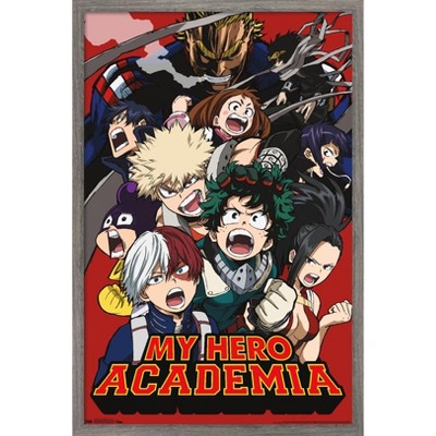 My Hero Academia: Season 4 - Key Art Wall Poster, 14.725 x 22.375, Framed