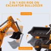 4 in 1 JCB Ride On Excavator, 12V Kids Excavator Ride On Toy with Remote Control & Front Loader & Digger - 3 of 4
