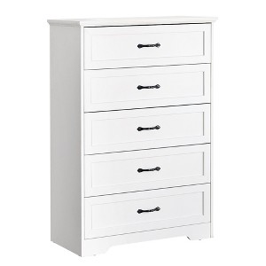 5/6 Drawer Dresser Farmhouse Storage Cabinet, Tall Chest of Drawers, Modern Wood Large Storage Closet Organizers for Living Room, Entryway, Hallway - 1 of 4