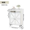TIRAMISUBEST Farmhouse Shoe Cabinet - Barn Door, 2 Flip-Down Drawers (31"W x 44"H) - 4 of 4