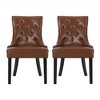 QingMoon Modern Dining Chairs Set of 2, PU Leather Kitchen Chairs, Lounge Accent Chair with Tufted Diamond Stitch Backrest for Dining Room - 3 of 4