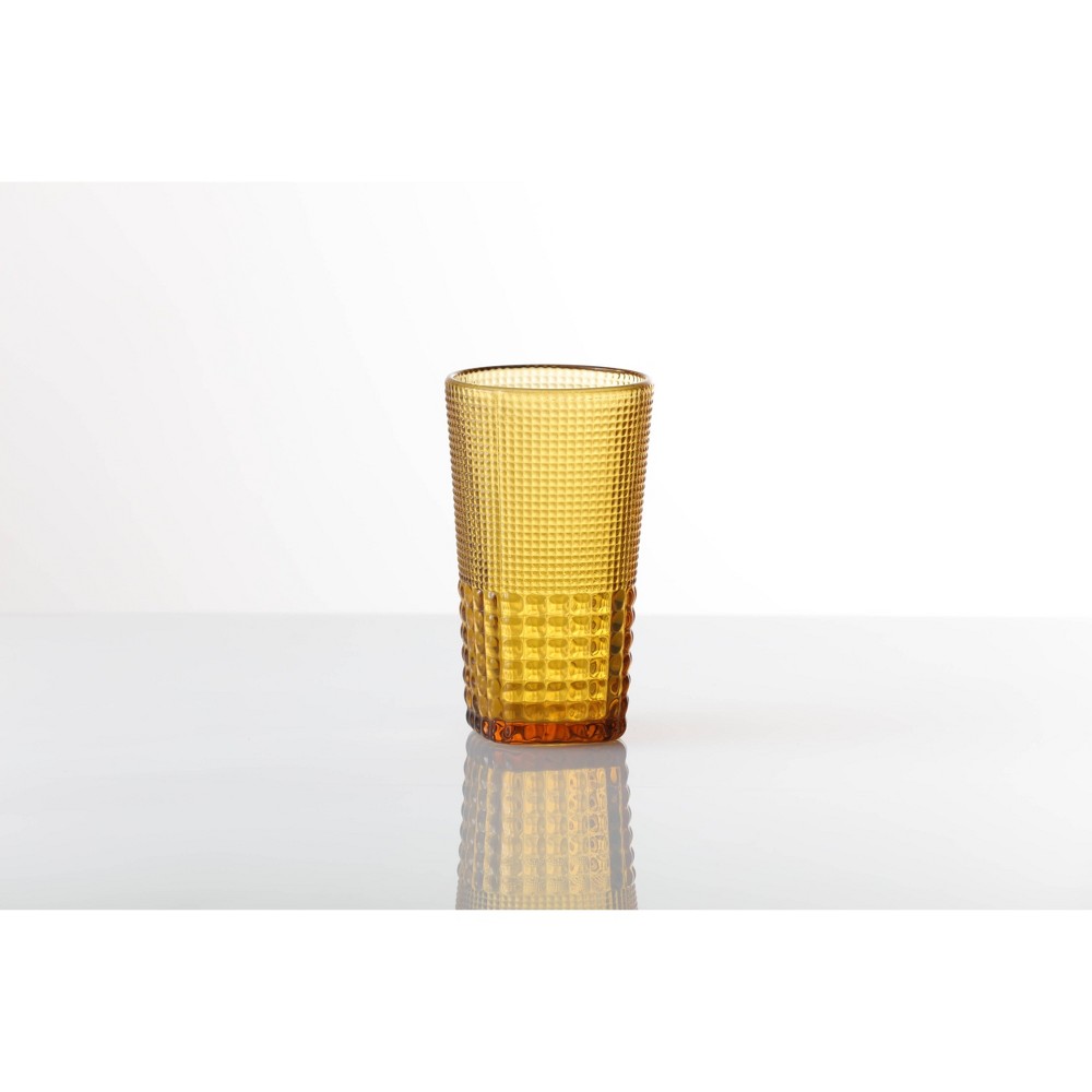 Photos - Glass 15oz 6pk Crystal Malcolm Ice Beverage Glasses Amber - Fortessa Tableware S