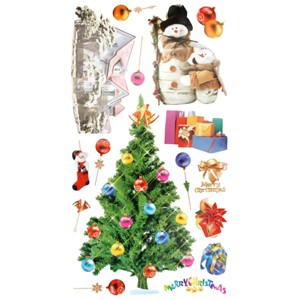 Slickblue Cozy Christmas Wall Art Decals 13"x23.5", Vinyl Stickers for Your Home’s Holiday Makeover, 2 Designs - 1 of 3