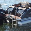 RecPro Compact Space Saving Aluminum Quick Release 4-Step Pontoon Boat Ladder - 4 of 4