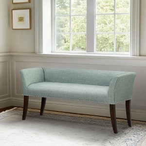 NicBex 49.5" End of Bed Bench with Low Back,Upholstered Ottoman Bench with Flared Arms,Plush Foot Stool with Nailhead Trim,Storage Bench for Bedroom - 1 of 4