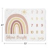 Sweet Jojo Designs Girl Milestone Swaddle Baby Blanket Boho Rainbow Pink Yellow and White - 3 of 4