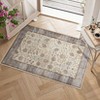 Short pile washable rug with boho vintage style – fits living rooms, bedrooms, dining rooms, kitchens, door areas. - 4 of 4