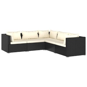 vidaXL Garden Lounge Set Black, Cream - 1 of 4