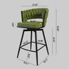 Leather Woven Bar Stool Set of 2, Legs Barstools, No Adjustable Kitchen Island Chairs, 360° Upholstered Counter Stool, Arm Chairs - 2 of 4