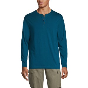 Lands' End Men's Long Sleeve Cotton Supima Henley - 1 of 4