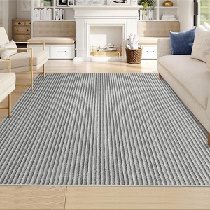 8x10 Rug for Living Room, Washable Area Rug for Bedroom Soft Ultra Thin Indoor Floor Carpet, Boho Striped Print Non-Slip Area Rugs for Dining Room - 1 of 4