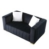 Modern Channel-Tufted Velvet Loveseat - Chesterfield-Inspired 2-Seater, Luxe Upholstery for Traditional/Contemporary Decor - 4 of 4