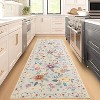 TackView Area Rug Boho Floral Rugs, Large Area Rug Machine Washable Rugs Ultra-Thin Flower Carpet Non Slip Low Pile Carpet Rug - 2 of 4