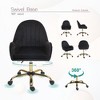 CAVINAS Velvet Home Office Desk Chair with Wheels, Flannel Adjustable Office Chairs with Gold Base, Swivel Desk Chair Comfy with Side Arms - 3 of 4