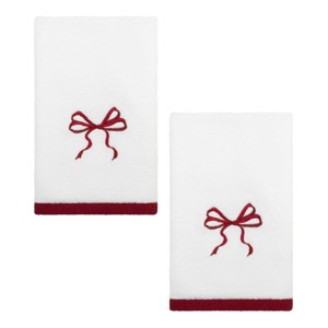 Avanti Linens Christmas Bows 2-Pack Fingertip Towel Set - 1 of 3