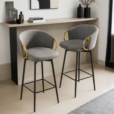 30 inch dining chairs set of 2 Modern style 360°Swivel Bar Chairs with simple design, comfortable high stools - Leovsnove