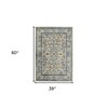 5' X 8' Ivory And Yellow Oriental Distressed Area Rug - 3 of 4