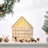 HOMCOM Christmas Advent Calendar Light Up Manger Scene Tabletop Xmas Wooden House Holiday Decoration with Countdown Drawer for kids Adults - 2 of 4