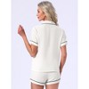 INSPIRE CHIC Women's 2 Pcs Heart Print Cute Short Sleeve Button Downs Shirt with Shorts Lounge Pajama Sets - 4 of 4