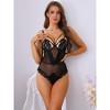 Allegra K Women's Floral Lace with Dots Adjustable Straps Tummy Control Body Shapers - 4 of 4