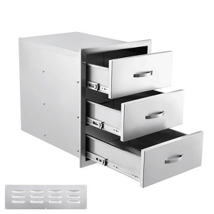 Outdoor Kitchen Drawers, Stainless Steel BBQ Drawer with Divider - Built-in Flush Mount for BBQ Islands - 1 of 4