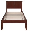 AFI Furnishings Madison Twin Extra Long Platform Bed with Open Footboard and Turbo Charger in Walnut - 3 of 4