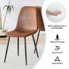 Gulches Modern Medieval Dining Table Set with 4 Brown Tech-Fabric Chairs, Upholstered Side Chairs with Sturdy Black Metal Legs, for Home Kitchen - 4 of 4