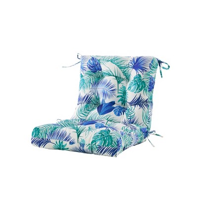 ARTPLAN Outdoor Chair Cushion,High Back Tufted Patio Cushion with Tie for Adirondack Rocker Chair,44"x21"x4",1 Count,Floral