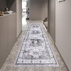 Washable Runner Rugs, Floral Vintage Distress Rugs, Traditional Medallion Non-Slip Foldable Stain-Resistant Soft Low Pile Rugs - 3 of 4