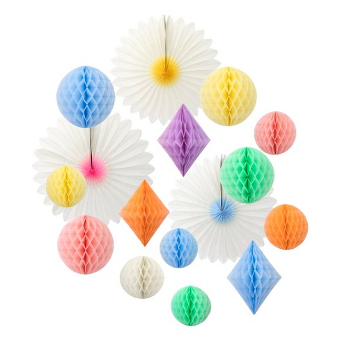 Meri Meri Pastel Honeycomb Decoration Kit (Pack of 16)