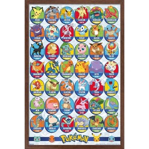 Trends International Pokémon: All-Time Favorites - Grid Framed Wall Poster Prints - 1 of 4