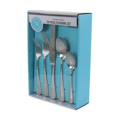 Martha Stewart Springbank 20 Piece Stainless Steel Flatware Set