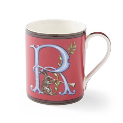 Kit Kemp by Spode 12oz Alphabet Mug, Unique Stylish Monogram, Fine China, Dishwasher Safe, Personalized Initial, Fabulous Mug with Gift Box