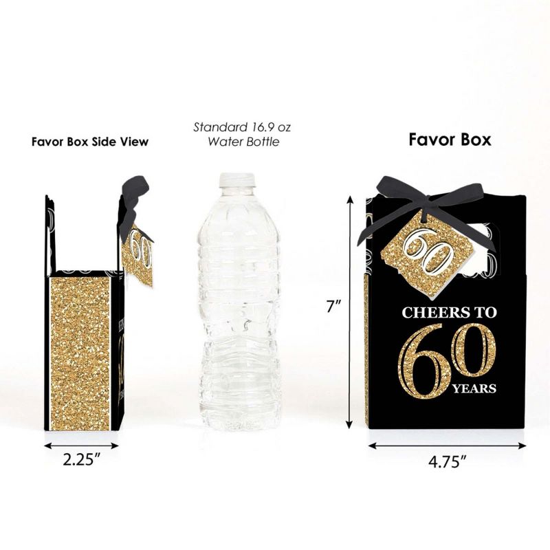 Big Dot of Happiness Adult 60th Birthday - Gold - Birthday Party Favor Boxes - Set of 12, 2 of 6