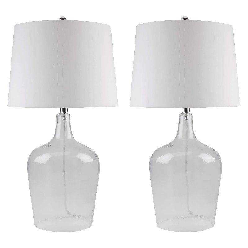Set of 2 Delmore Glass Table Lamp Clear - Abbyson Living, 1 of 5