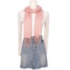 INSPIRE CHIC Gender Neutral Plain Cashmere Imitation Winter Warm Solid Color Fringe Long Scarves 1Pc - 2 of 4