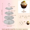 Unique Bargains 4 Tier Dessert Cupcake Stand with Tiered Serving Tray for Donuts Fruits 17.72"x10.24" - 2 of 4