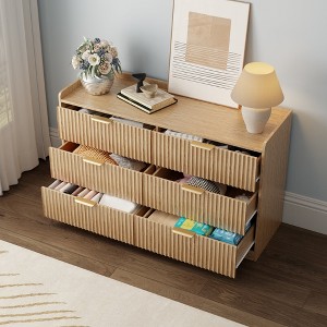 Dressers for Bedroom 6 Drawers Wide Chest of Drawers Storage Organizer Wooden Cabinet with Anti-Tip Safety for Living Room Hallway entryway study - 1 of 4