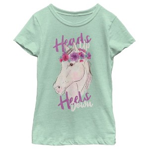 Girl's Lost Gods Floral Horse Love At First Ride T-Shirt - 1 of 4