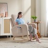 KTMBDW Nursery Rocking Chair, Teddy Upholstered Glider Rocker Rocking Accent Chair Padded Seat with High Backrest for Living Room, Bedroom, Offices - 3 of 4