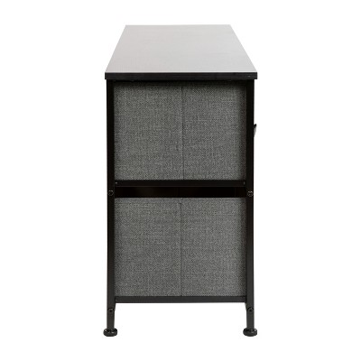 Gray and Black 5-Drawer Cast Iron Frame Storage Dresser