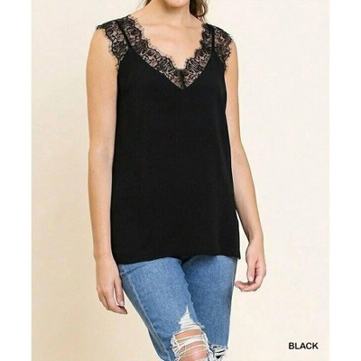 Women's Floral Eyelash Lace Cami - umgee